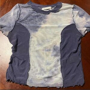 Urban Outfitters blue and white mesh crop top Size M